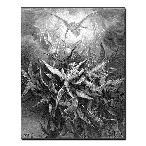 Fall of Lucifer Canvas Print Paul Gustave Dore Occult Canvas